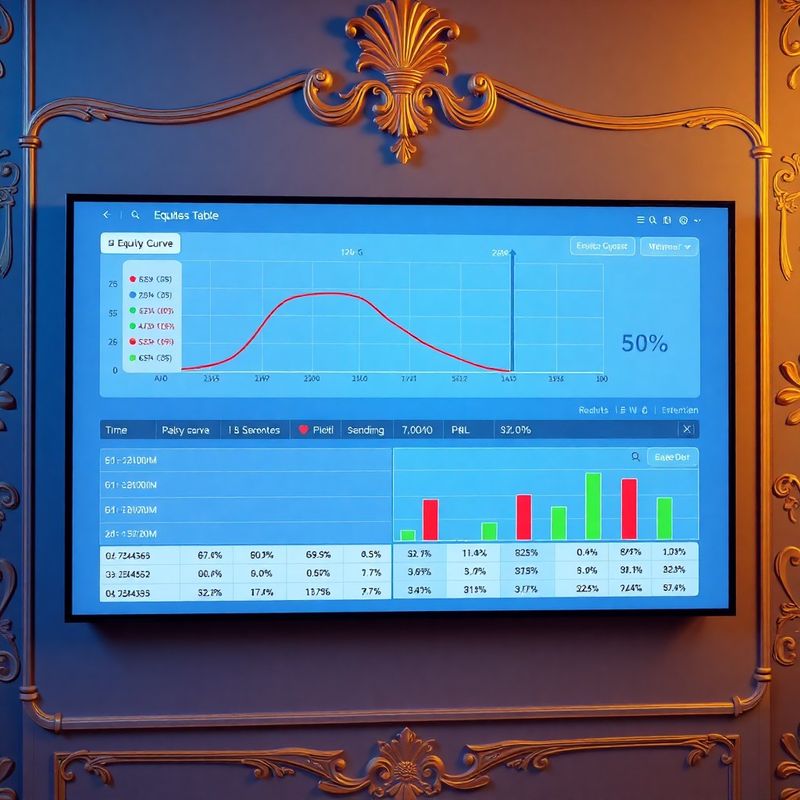 Ukázka výsledků backtestu s equity křivkou